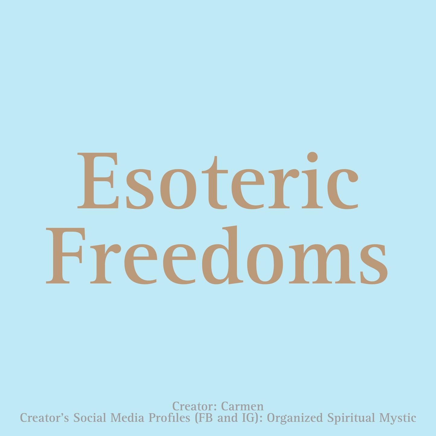 Esoteric Freedoms PDF